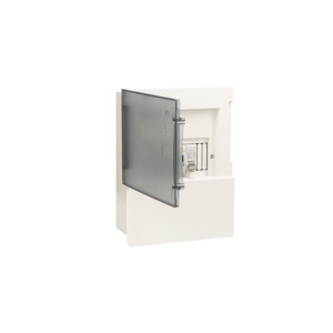 Tủ điện âm tường SINO - E4M 3/6LA nắp khói trong, đế nhựa