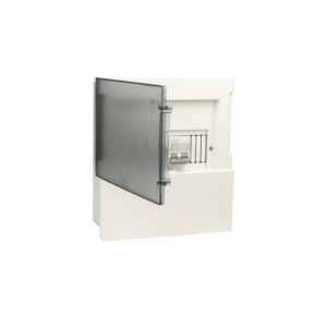 Tủ điện âm tường SINO - E4M 4/8 LA nắp khói trong, đế nhựa