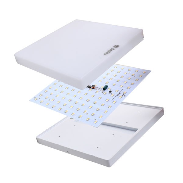 Đèn LED ốp trần vuông đổi màu đế nhôm