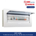 Tủ điện âm tường SINO - E4M và E4MS 14/18L nắp khói trong, đế sắt