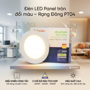 Đèn LED Panel tròn đổi màu - Rạng Đông PT04